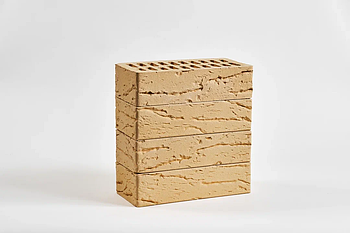 Одинарный кирпич 1НФ 250х120х65, слоновая кость глубокий рустик