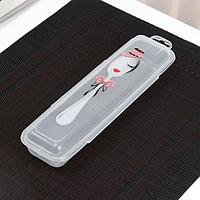 Футляр для столовых приборов Доляна, 24×7.5×3.8 см, прозрачный, рисунок МИКС