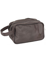 Epsilon несессер, тёмно-коричневый цвет (Кожаная сумка-косметичка на молнии)