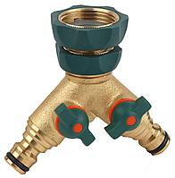 RACO PROFI-PLUS, 3/4 x 1 , двухканальный, с внутренней резьбой из латуни с TPR, поливочный распределитель