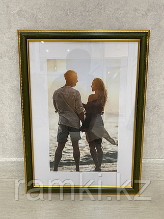 Рамка А3 (29.7х42см) Зеленый с золотом, фото 1
