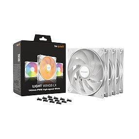 Вентилятор для компьютерного корпуса Bequiet! Light Wings LX 140mm PWM high-speed White Triple pack 2-030656, фото 3