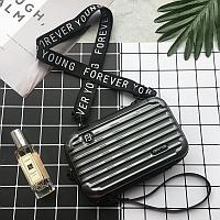 Мини сумка в виде чемодана "FOREVER YOUNG" цвет серый