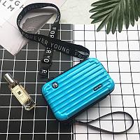 Мини сумка в виде чемодана "FOREVER YOUNG" цвет голубой