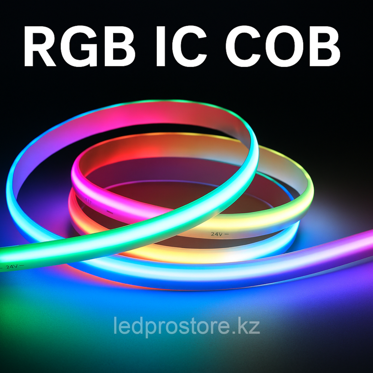RGB IC COB лента 24 В, 576 LED/м