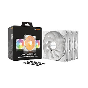 Вентилятор для компьютерного корпуса Bequiet! Light Wings LX 140mm PWM high-speed White Triple pack, фото 3