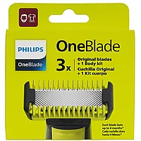 Сменные лезвия Philips OneBlade для триммера, с насадкой для интимных зон (3 шт.)