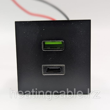 Разъем usb+type C черный 45*45, фото 1