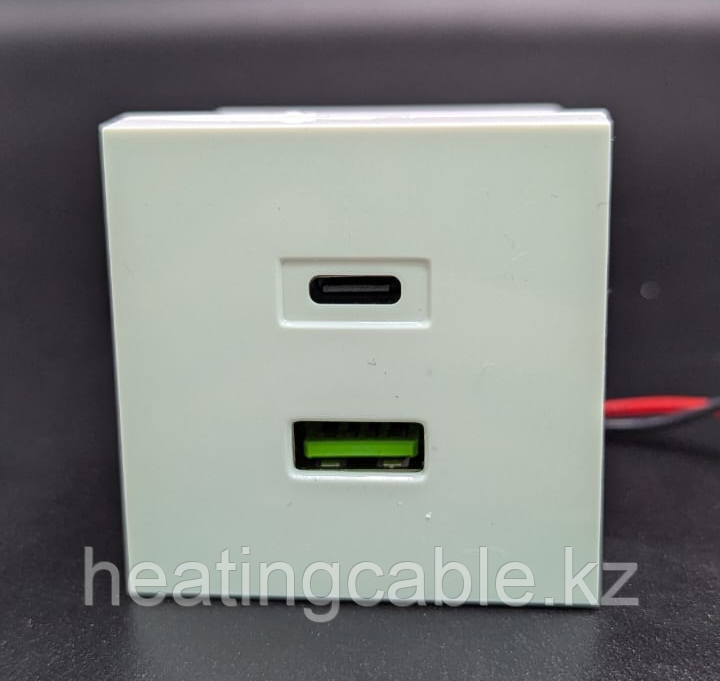 Разъем usb+type C белый 45*45