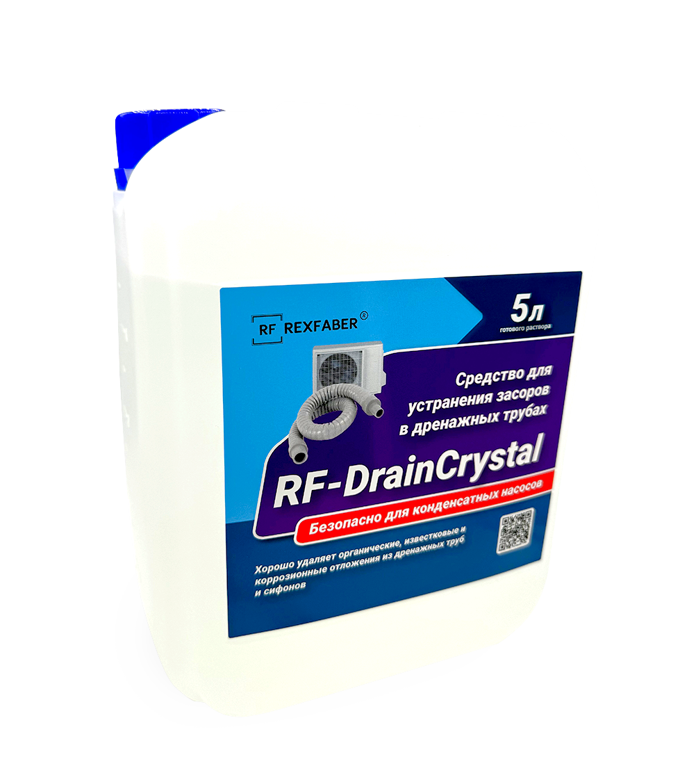 RF-DrainCrystal чистящее средство для очистки засоров в системах кондиционирования и вентиляции воздуха - фото 1 - id-p125340331
