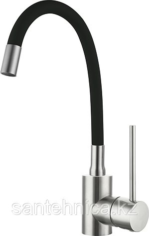 Смеситель Calorie CAL50129-2N сатин/черный гибкий нерж, фото 1