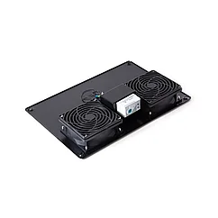 Вентиляторная панель LANsens с термостатом, 2 вентилятора х 12см, шнур питания с вилкой Schuko