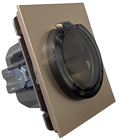 UTEN  золото розетка 1я с/з с крышкой