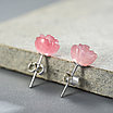 Женские серьги, серебро 925пр Lotus Fun (ручная работа) вес 1.47гр, Кварц, фото 2