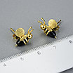 Женские серьги, серебро 925пр Lotus Fun (ручная работа) (покрытие 18К золото) вес 2,3гр, Агат, фото 2