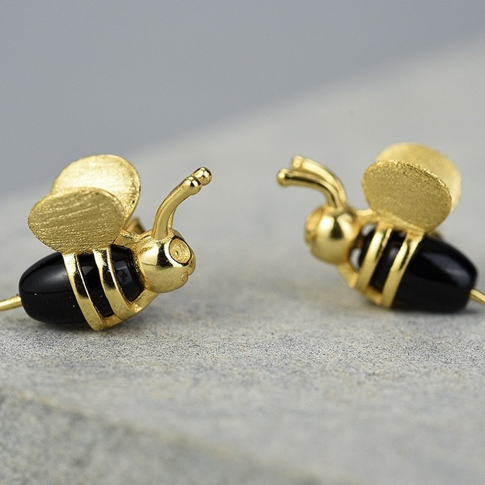 Женские серьги, серебро 925пр Lotus Fun (ручная работа) (покрытие 18К золото) вес 2,3гр, Агат, фото 1