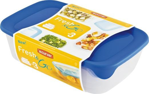 Ёмкость 3шт.(0,5+1+2л) син.FRESH &GO Curver