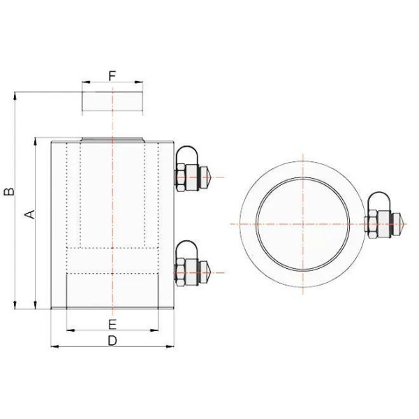 Инстан ДГ50-300Г 50 т 300 мм Грузовой домкрат с гидравлическим возвратом штока, фото 1