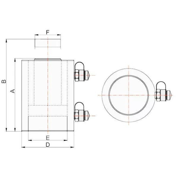 Инстан ДГ150-150Г 150 т 150 мм Грузовой домкрат с гидравлическим возвратом штока, фото 1