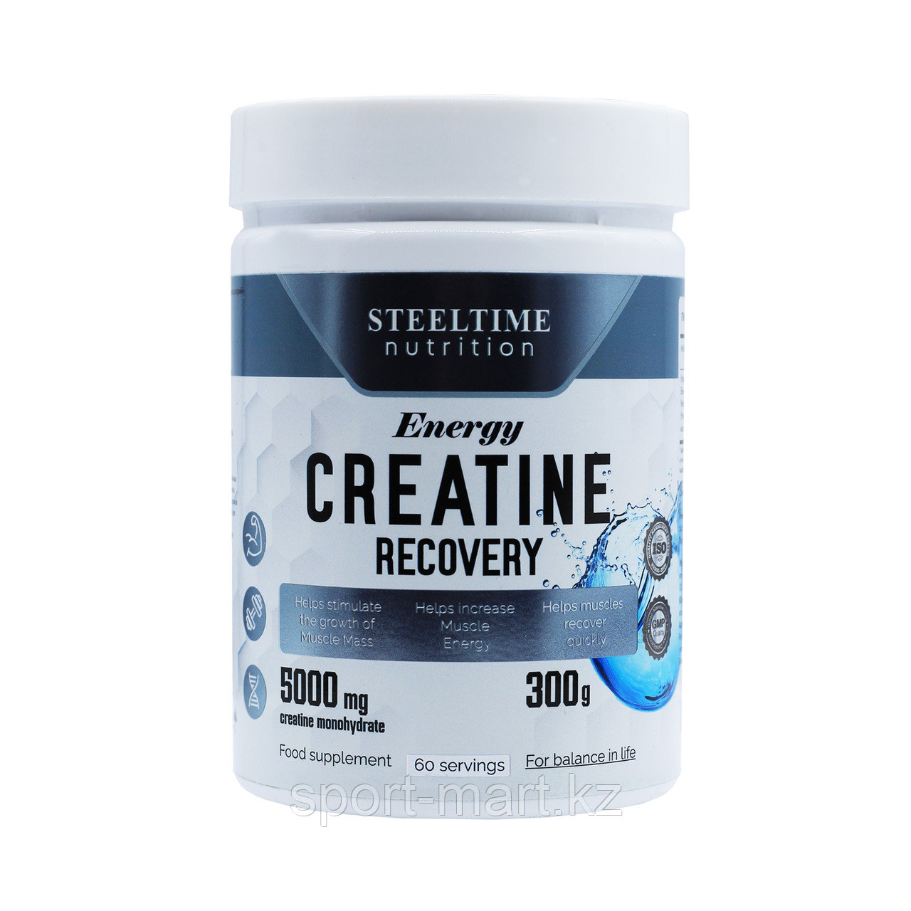 Креатин моногидрат Steeltime Nutrition Creatine recovery 60 порций 300 гр, фото 1