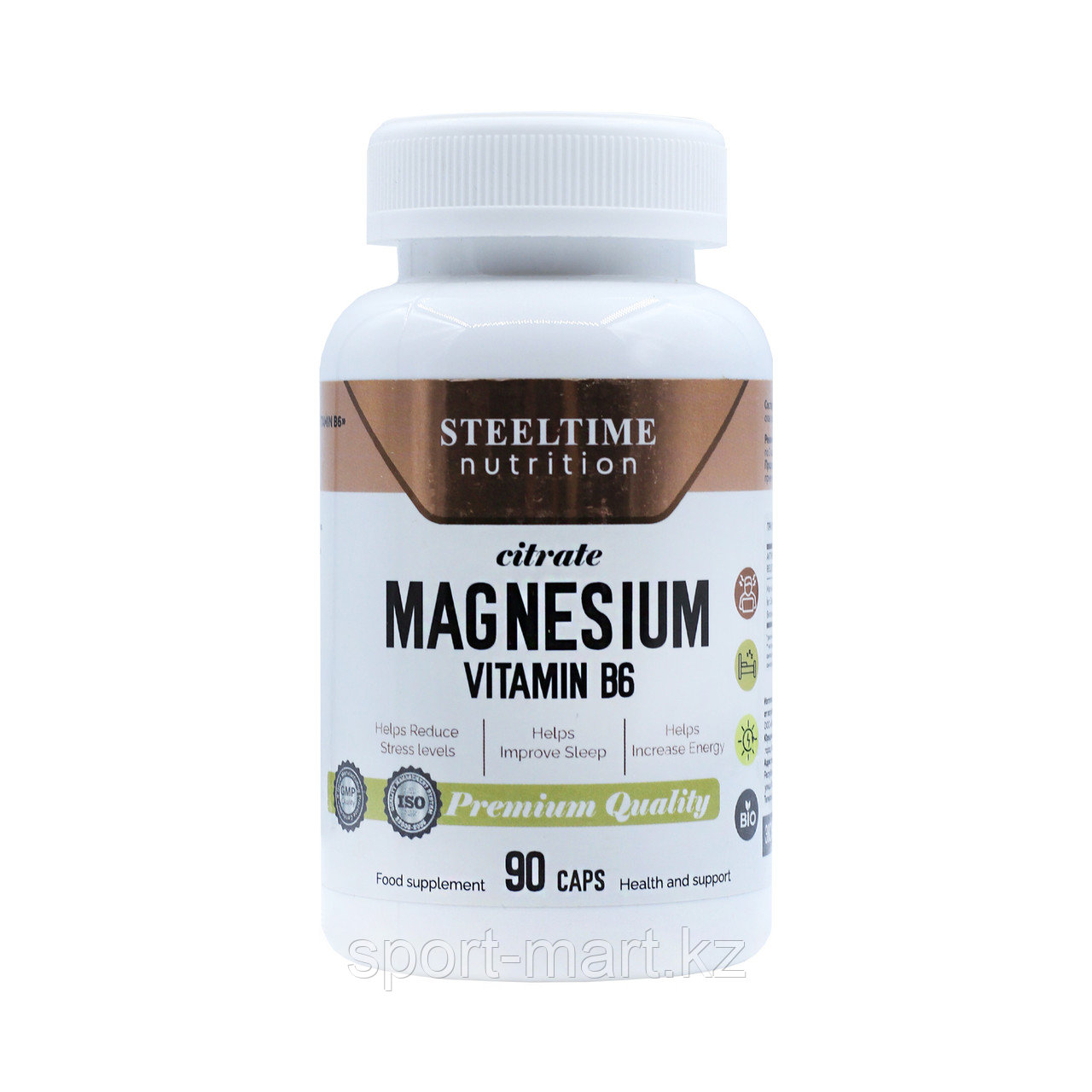 Магний Steeltime Nutrition Magnesium Citrate + B6 125 мг 90 капсул, фото 1