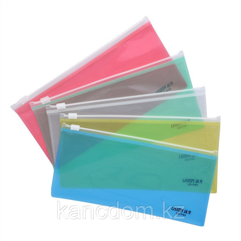 Папка на молнии А6 Usign однотонная, цвет микс US-P53