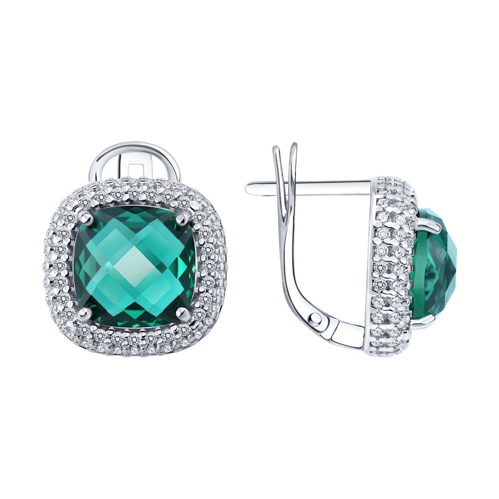 Серьги из серебра с кварцами и фианитами SOKOLOV 92023194  вставка, фото 1