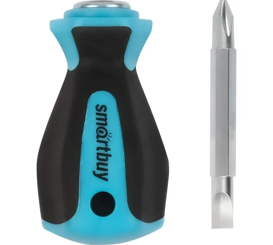 Двусторонняя ответка с переставной битой PH2, SL6, 38mm, резиновая рукоятка, Smartbuy tools