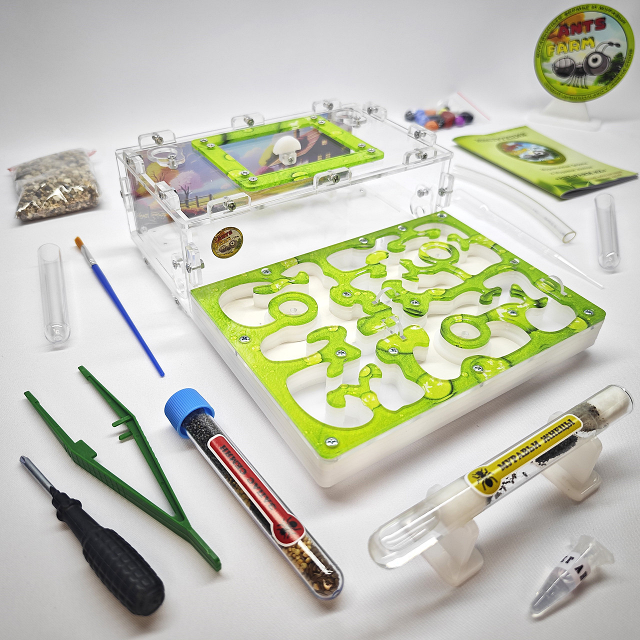 Муравьиная ферма и Муравьи ANTsFARM | Формикарий и жнецы | Набор ADVANCED, фото 1