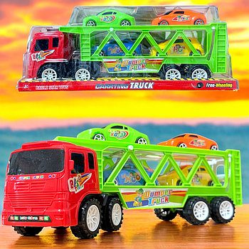 6832 Трейлер +4 машинки цветной 35х14см