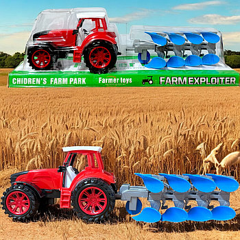 0488-299 Трактор с прицепом 36х12см