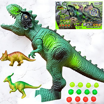 Помятая упаковка!!! 888 Пушка в виде Тиранозавра с мишенью и 2 динозавра, 50*30см