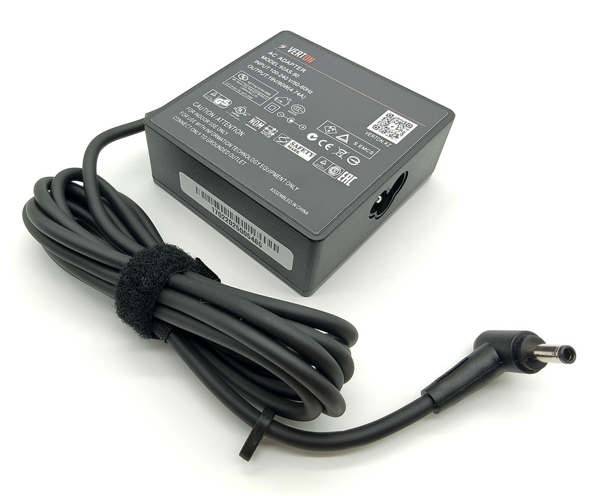 Зарядное устройство для ноутбука 90W Asus ADP-90DB, 19V/90W (4.74A) 4.5/3 мм Verton Артикул: 45075