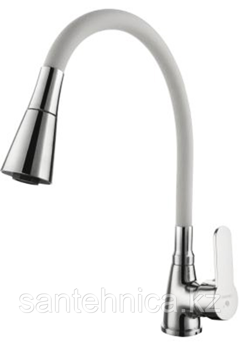 Смеситель Calorie CAL9929D82M гибкий хром/белый