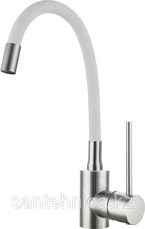 Смеситель Calorie CAL50129-2M бел. гибкий нерж, фото 1