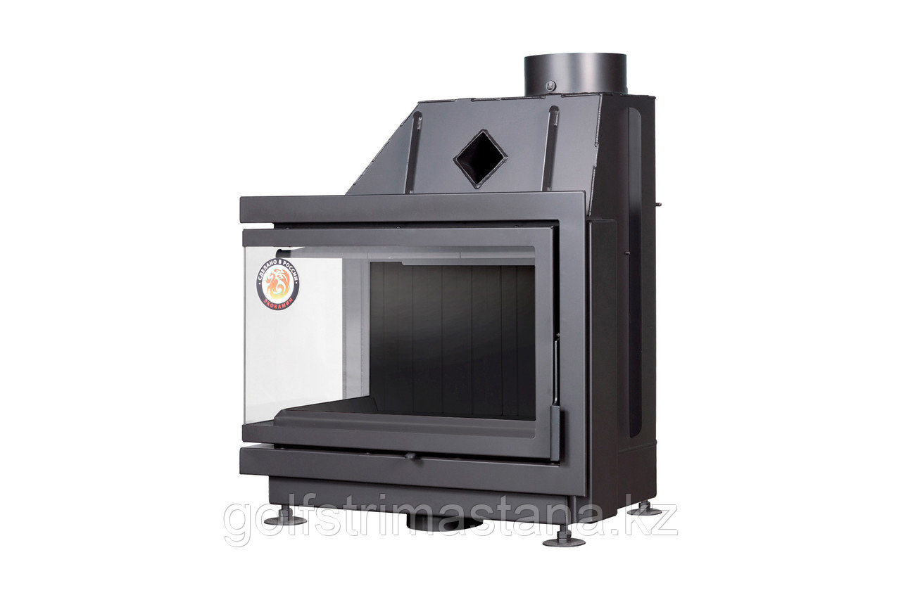 Каминная топка Экокамин Альфа 700 LB (от 50 до 110 м2) два стекла левая черный шамот