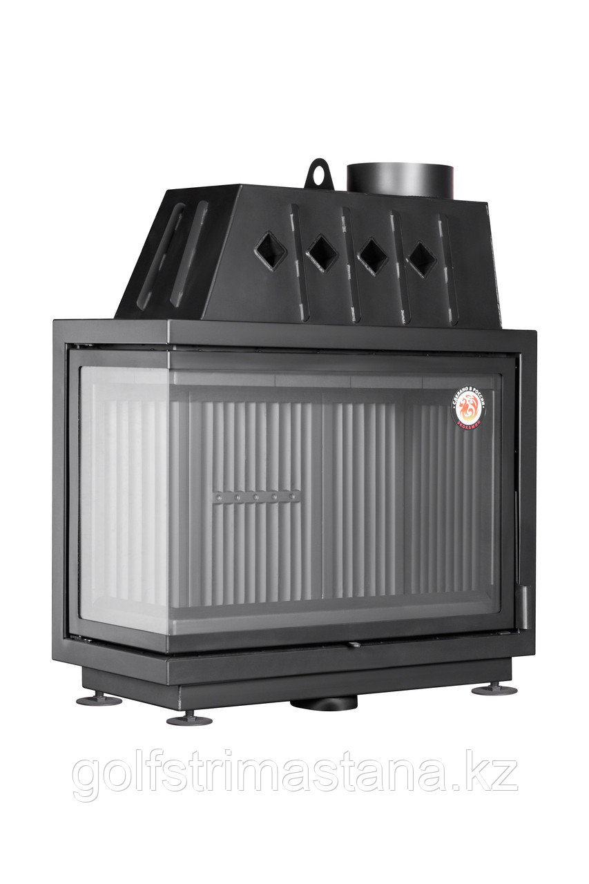 Каминная топка Экокамин Альфа 1000 LB (от 60 до 140 м2) два стекла левая черный шамот