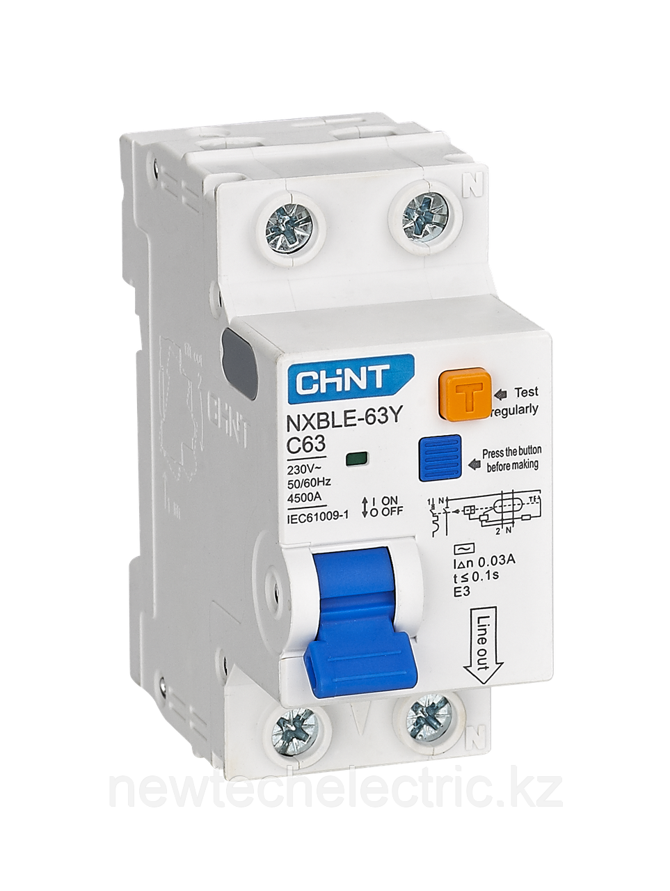 105524  Диф. авт. выкл. NXBLE-63Y 1P+N 16А 10mA электронный тип AС, х-ка С, 4.5kA, фото 1