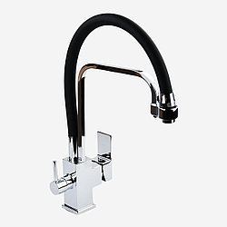 Смеситель для кухни с гибким гусаком ATLAS QUASAR QR2006601 / цинк / хром