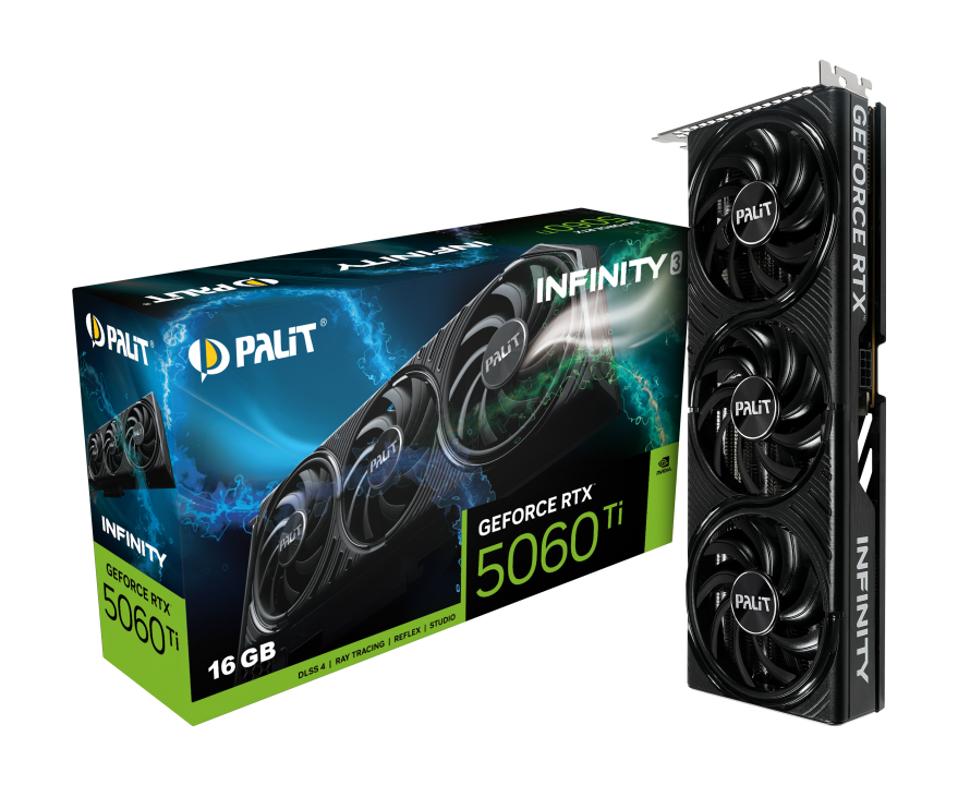Видеокарта Palit GeForce RTX 5060 Ti Infinity 3 (NE7506T019T1-GB2061S)