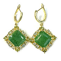 Шикарные серьги с натуральными Изумрудами. Эксклюзив