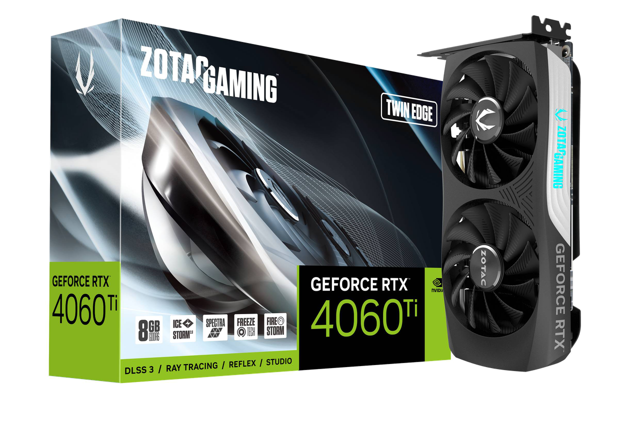 Видеокарта Zotac RTX 4060 Ti Twin Edge, 8 Гб (ZT-D40610E-10M), фото 1
