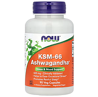 KSM-66 Ашваганда, 600 мг, 90 растительных капсул, NOW Foods