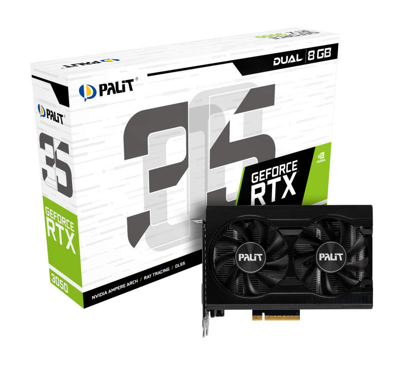 Видеокарта Palit GeForce RTX 3050 Dual (NE63050018P1-1070D)
