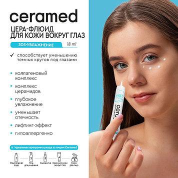 Ceramed Цера-флюид для кожи вокруг глаз SOS-увлажнение, 18 мл