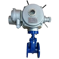 Задвижка чугунная фланцевая с обрезиненым клином и с электроприводом Ду 50 Ру16