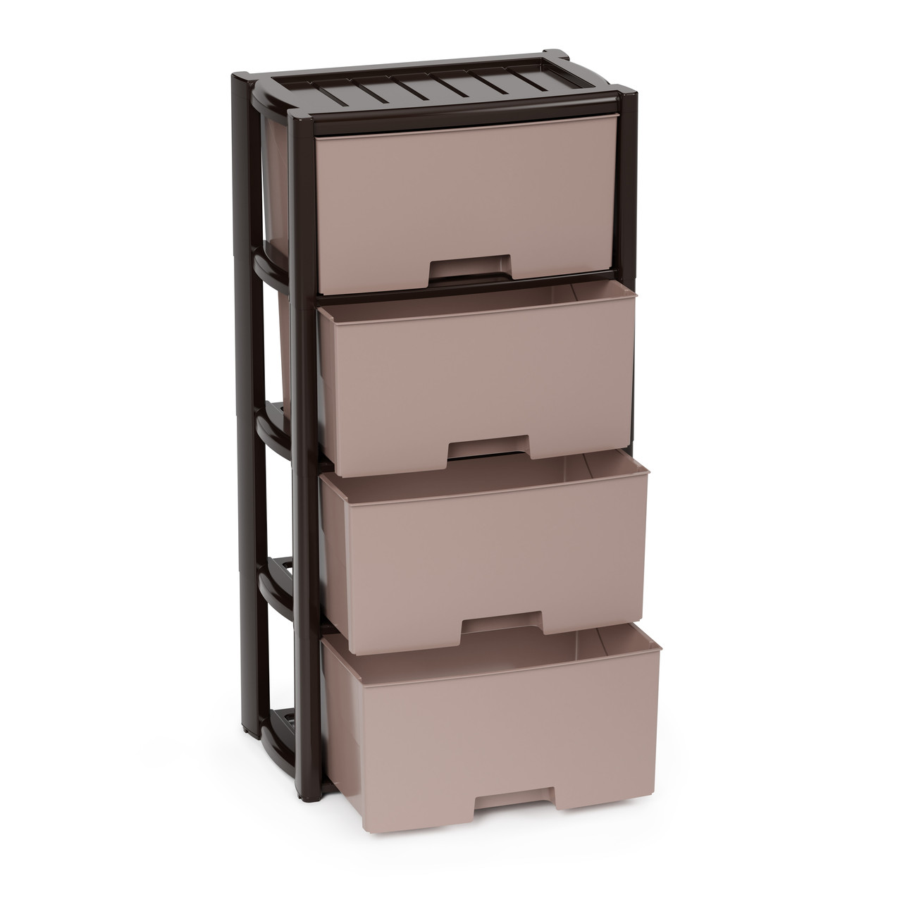 Пластиковый комод 4х-секц. «Колорит» венге Альтернатива пласт, фото 1