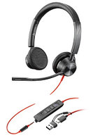 Наушники Poly Blackwire 3325 Stereo MS USB-C +3.5mm Plug +USB-C/A Adapter (8X222AA)