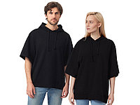 Худи оверсайз с коротким рукавом Warsaw унисекс, черный