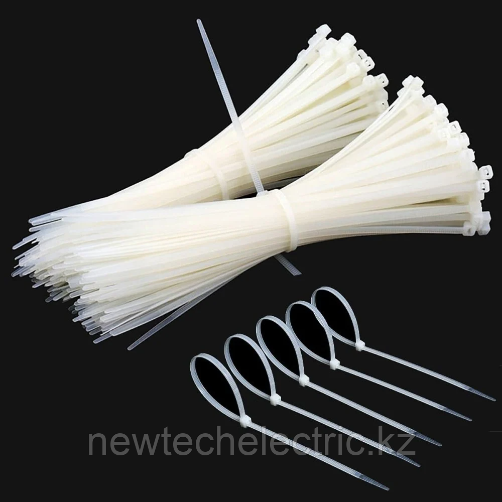 Хомут кабельный нейлоновый бел. 2.5х150 (уп.100шт) TOKOV ELECTRIC TKE-HNS-2.5-150-W/100, фото 1